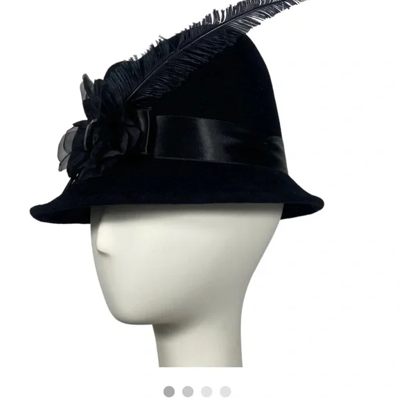 Fleur de Paris Gorgeous Deep Violet Hat. Such Glamour! NWT  display picture 2